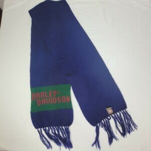 Vintage Harley Davidson Blue Green Red Winter Scarf 52"x8" Official RKS Products